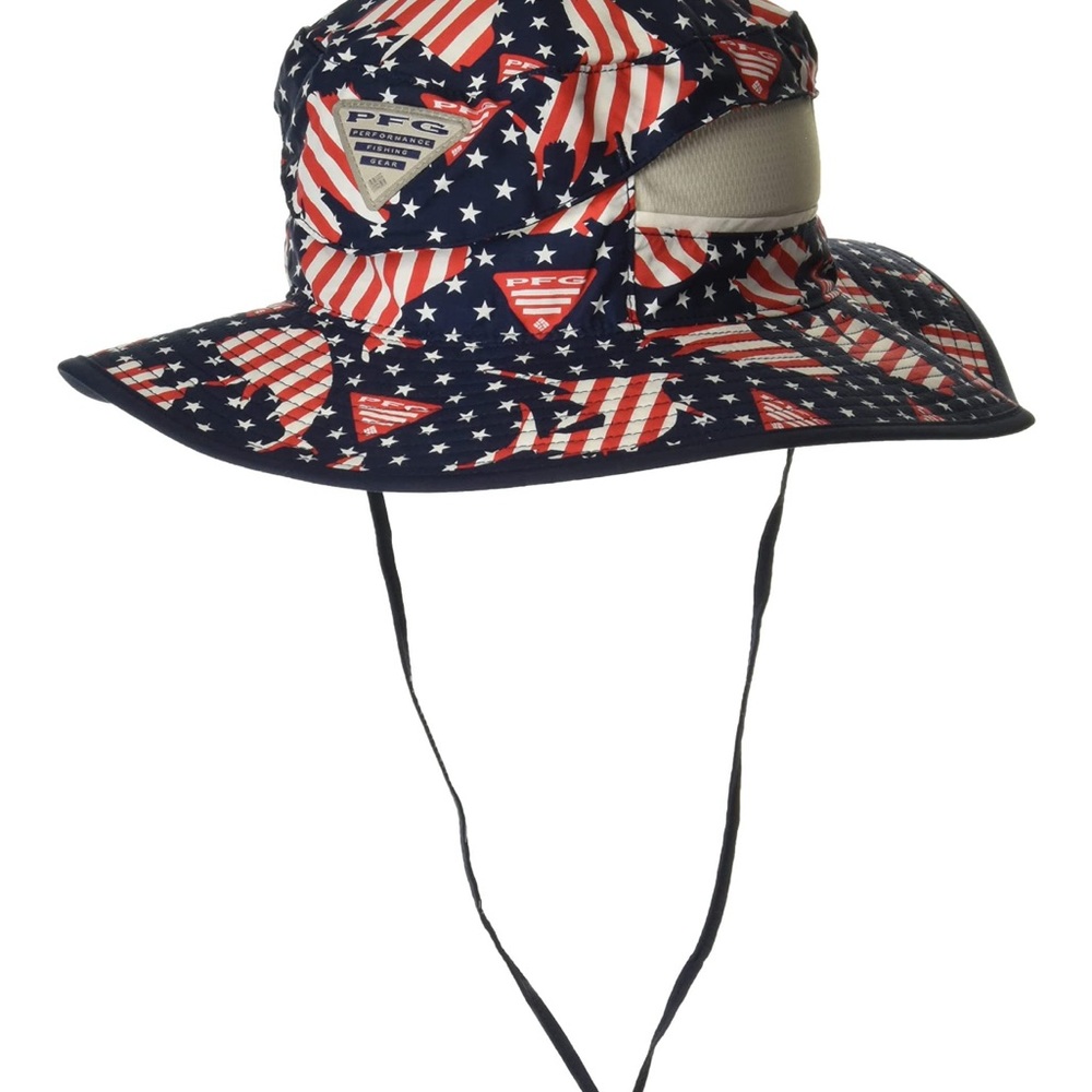 Columbia PFG Patriotic Flag Print Bucket Hat